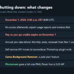 remove.bg shutting down summary: December 1 2026 9am CET, credits expire, subscriptions refunded, Canva is a paid feature, Photoroom free alternative
