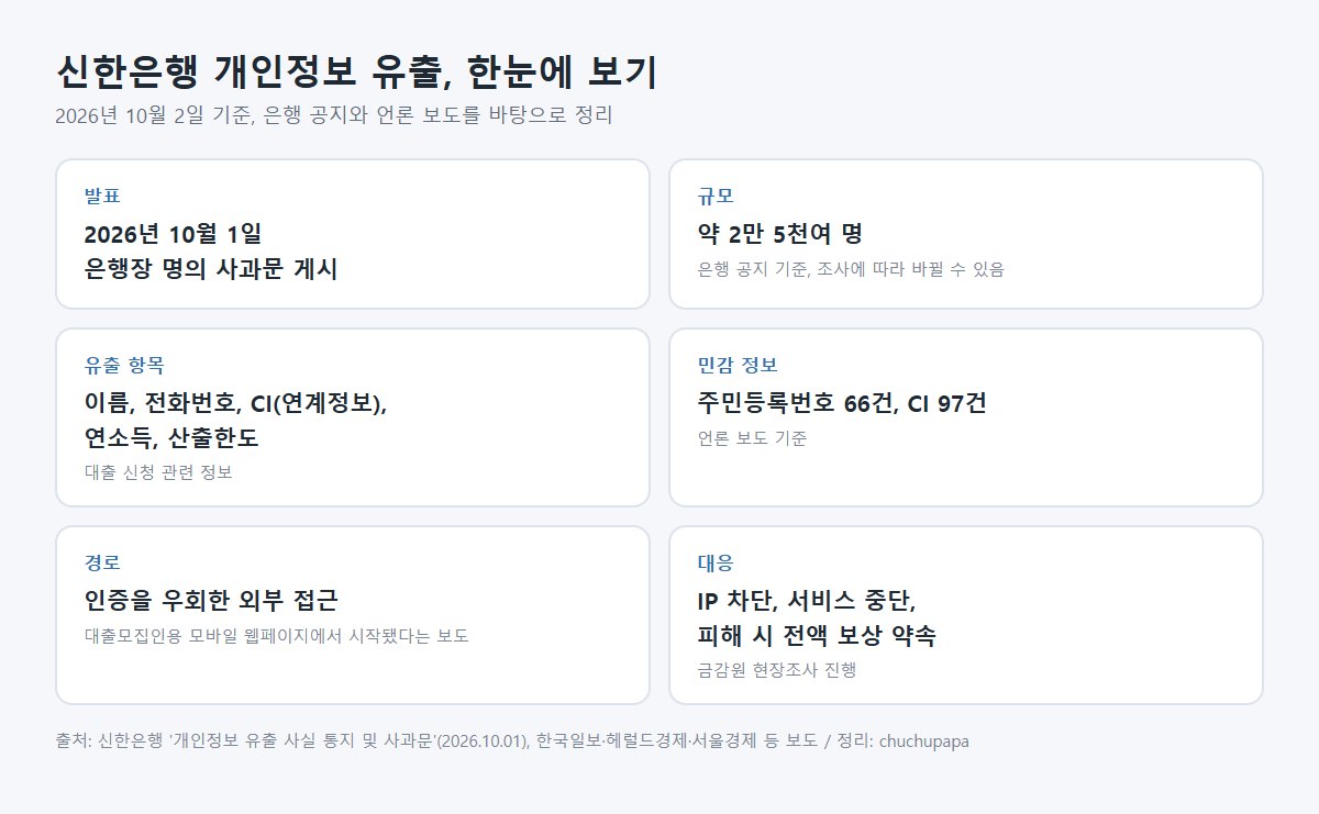 신한은행 개인정보 유출 정리: 2만5천 명 피해 범위와 조회·대처 방법